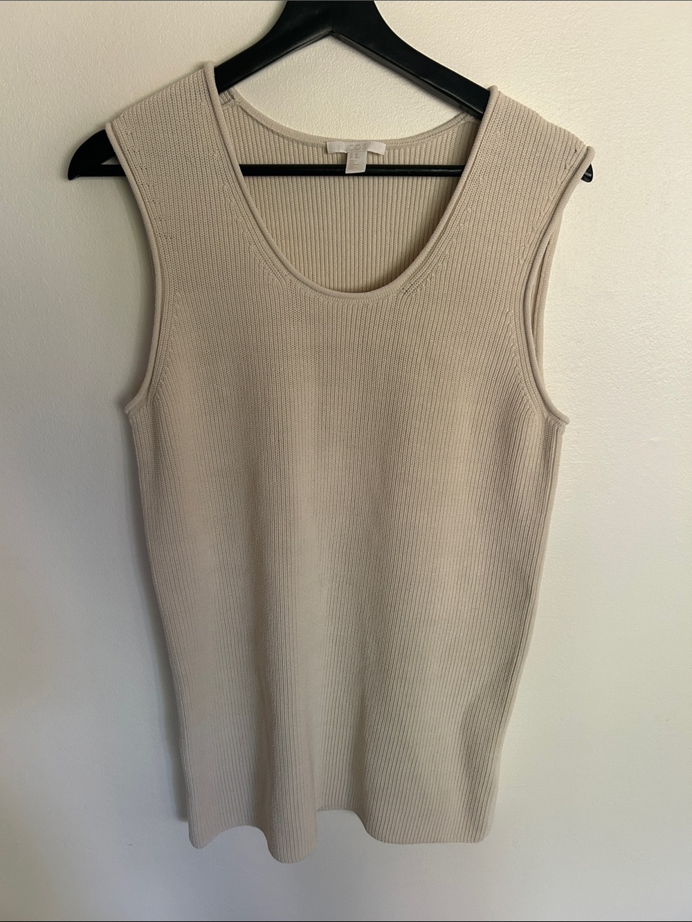 COS Ribbed Long Tank Top - Cream